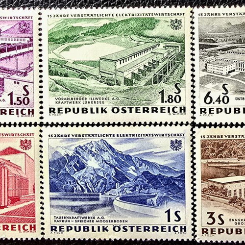 Austria Stamp Set 1962 Mint Condition, 6 Pieces