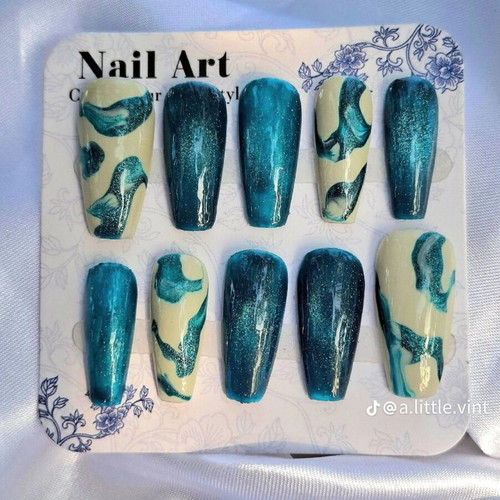 Summer Press On Nails with Application Tools new