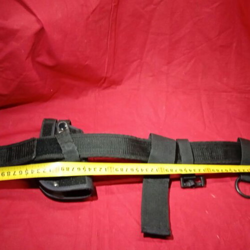 Tactical belt used, black cordura with quick-release buckle and holsters