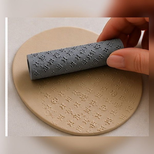 Roller texture for polymer clay LV inspired new