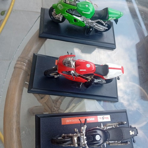 Collectible Motorcycle Miniatures like new with display bases