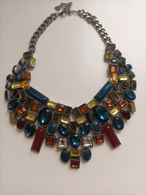 Statement necklace used, multicolor Zara