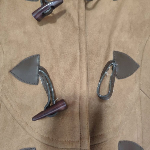 Anonima Montgomery suede coat size S like new, beige with fur lining