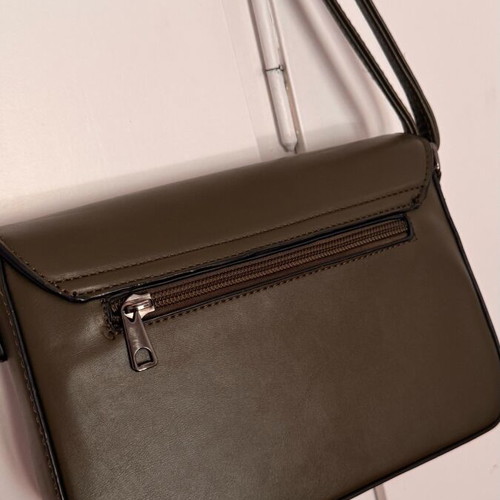 Small khaki crossbody bag like new with dark gray details