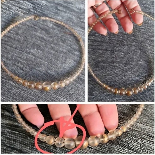 Murano Bead Vintage Choker Necklace used, gold plated, 39.5cm