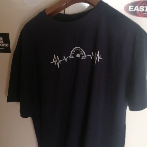 Men's T-shirt navy blue 2XL cotton new with decibel graphic