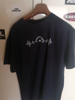Men's T-shirt navy blue 2XL cotton new with decibel graphic