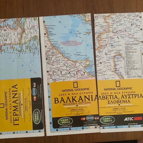 Set of 12 Europe maps National Geographic new