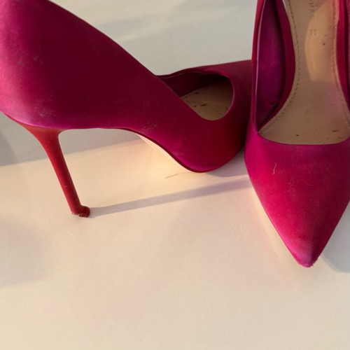 Zara fuchsia satin pumps used, size 38