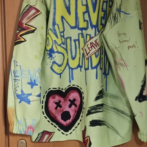 Never On Sunday colorful shirt like new, size S/M