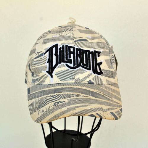 Billabong beige hat used with logo and graphic print