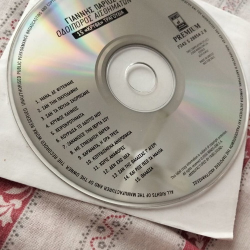 Giannis Parios Odiporos Aisthimaton CD like new, entechno