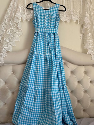 Estel Athens dress new, one size, blue checkered