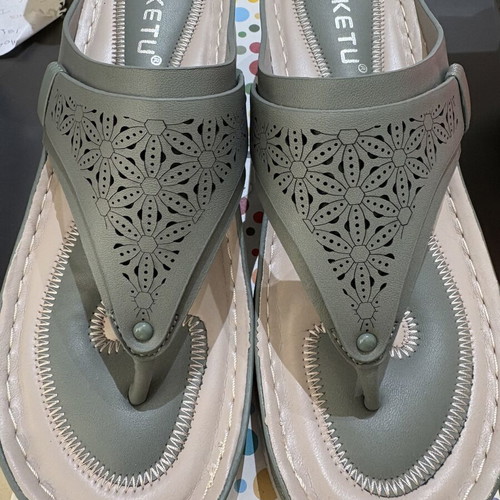 Siketu Women's Anatomical Green Thong Sandals New Size 39