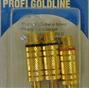 BANDRIDGE PG-1123(Cable Διάμετρος 5 mm)Phono Line Socker -GOLD (2 X BLACK + 2 X RED)