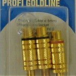  BANDRIDGE PG-1123(Cable Διάμετρος 5 mm)Phono Line Socker -GOLD (2 X BLACK + 2 X RED)