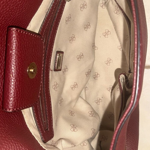 Guess leather shoulder bag used, red