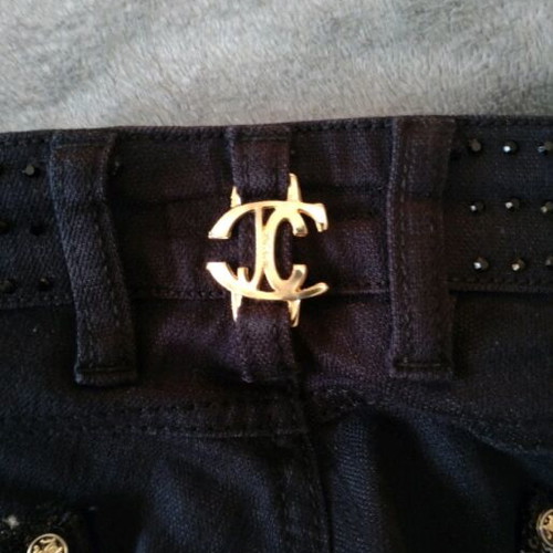 Roberto Cavalli denim pants like new with rhinestone details, size S