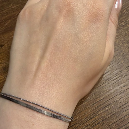 Double bracelet with steel chains new, silver color