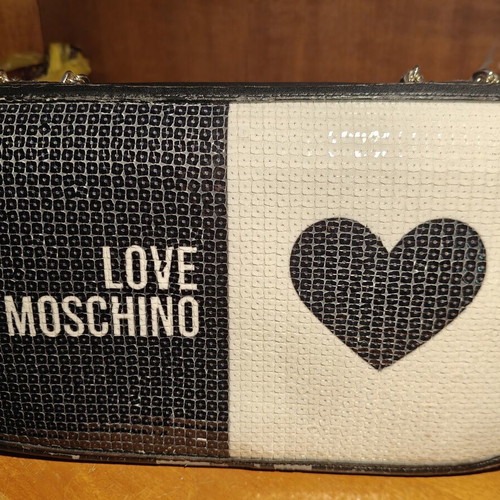 Love Moschino shoulder bag used, black and beige