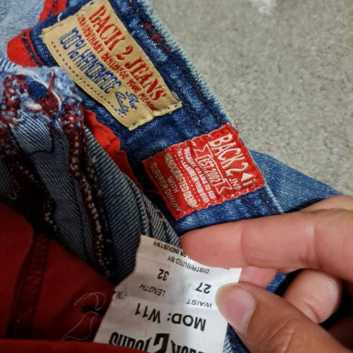 Back2jeans No 27 jeans with rips used, blue, size S