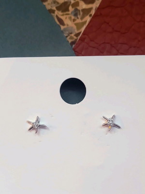 Starfish earrings new, silver