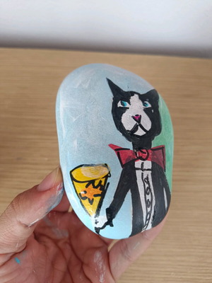 Painted stone with acrylic colors new