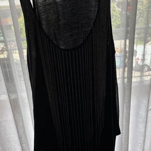 Attrattivo Mini Dress with Metallic Fringes Like New, Black
