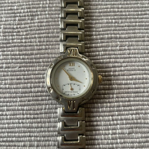 Anne Klein II women's watch quartz used, two-tone bracelet, water resistant 100 ft