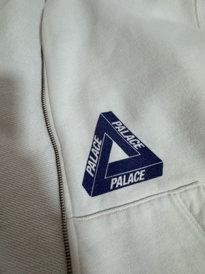 Palace Zip Hoodie size L like new, white