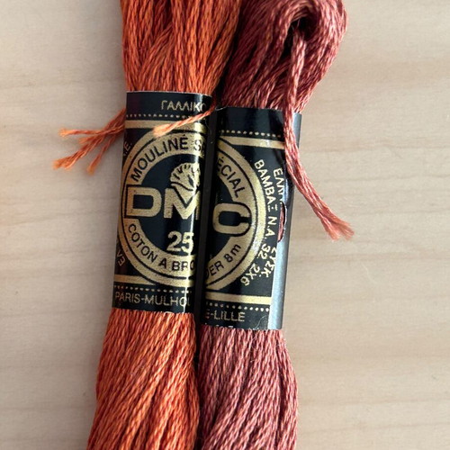 DMC Mouline embroidery threads, set of 8, new