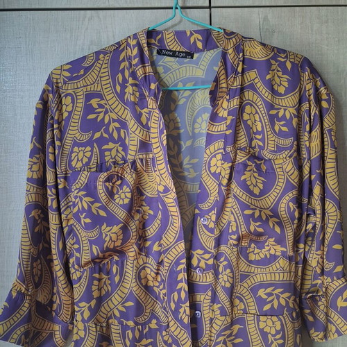 New Age women's jumpsuit like new, purple and yellow