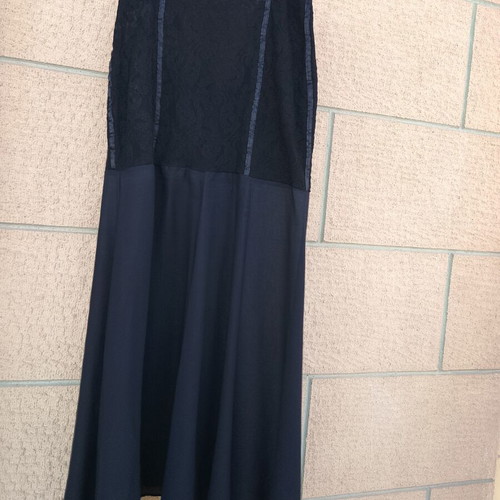 Zig Zag black strapless dress or maxi skirt with lace and chiffon