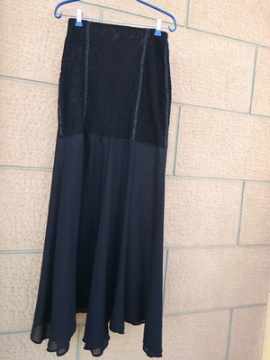 Zig Zag black strapless dress or maxi skirt with lace and chiffon