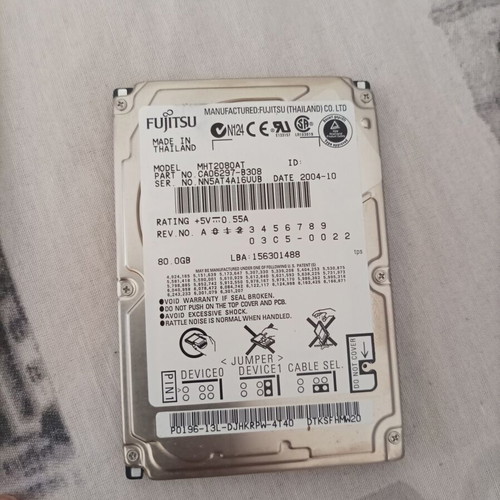 Fujitsu MHT2080AT 80GB IDE PATA 44 Pin Laptop HDD