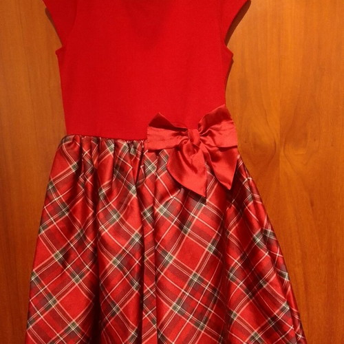 Girls' dress H&M red like new, sizes 134-140 cm