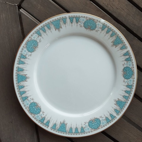 Noritake Bluetide 2256 dinner plates set of 4 used, Japan