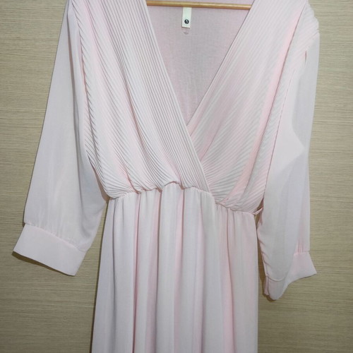 Maxi Pleated Dress in Powder Pink like new