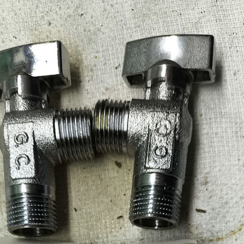 Brass Angle Valves New, 1/2'' Male Thread, Pack of 2