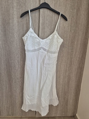 White mini dress like new, size M loose fit