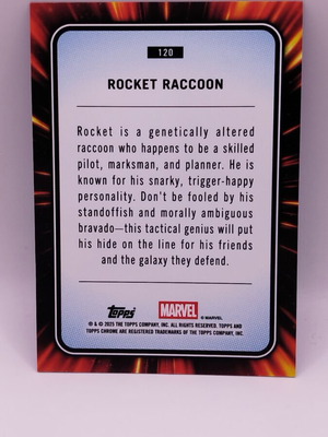 Topps Chrome Marvel Rocket Raccoon Blue Refractor card like new