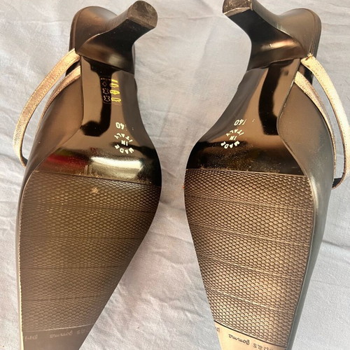 Claudia Nardi anatomical mules No40 new, black and silver