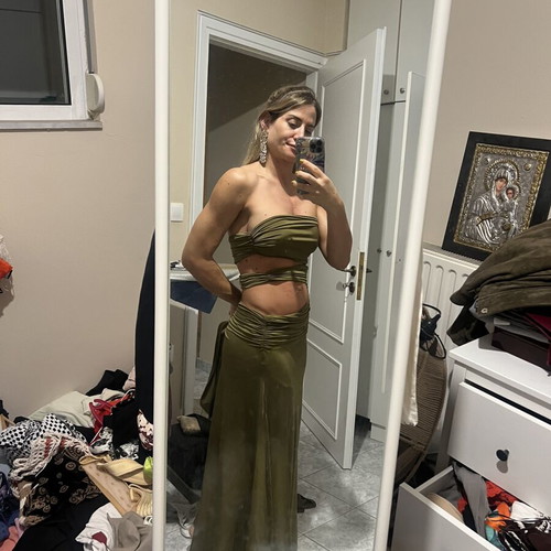Nash long green dress like new, size S