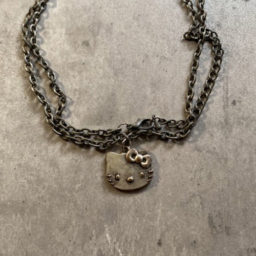 Hello Kitty handmade necklace new, gray and silver
