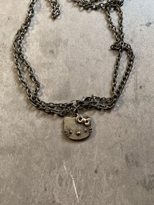 Hello Kitty handmade necklace new, gray and silver