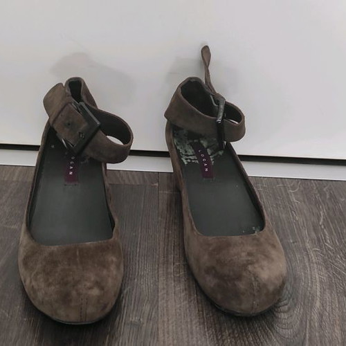 Logan suede pumps used, gray, size 37