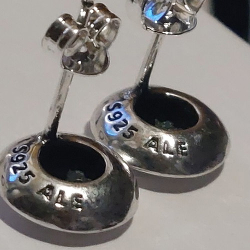 Pandora earrings new round design with white zirconia