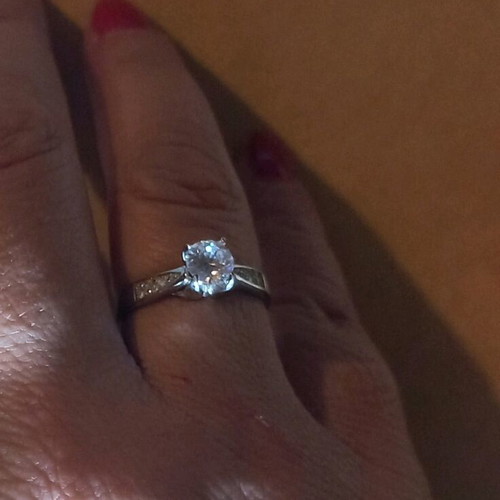 Silver 925° ring new with white zircon large size 60
