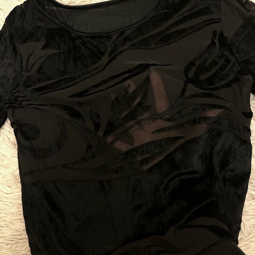 Velvet mesh blouse used, black, sizes M and L