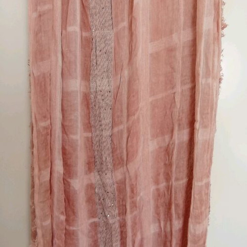Large size pashmina new, pink-salmon with sequins